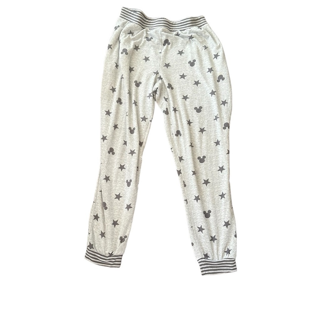 Disney sleep pants cozy soft large women’s gray stars‎ Mickey Mouse pockets